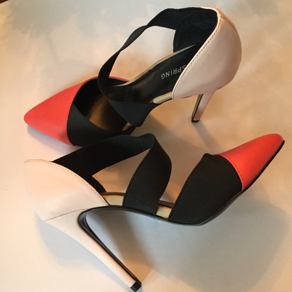 Call It Spring Shoes - Call it Spring Ladies Coral-Beige Heels